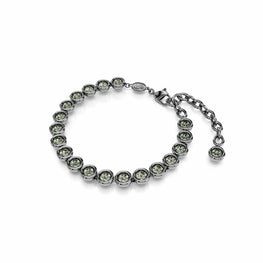 Imber Tennis bracelet, Round cut, Black, Ruthenium plated - M