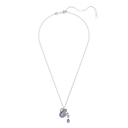 Alice in Wonderland pendant, Teapot, Purple, Rhodium plated
