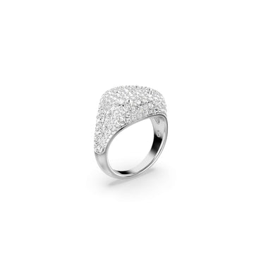Meteora cocktail ring, White, Rhodium plated - 58cm