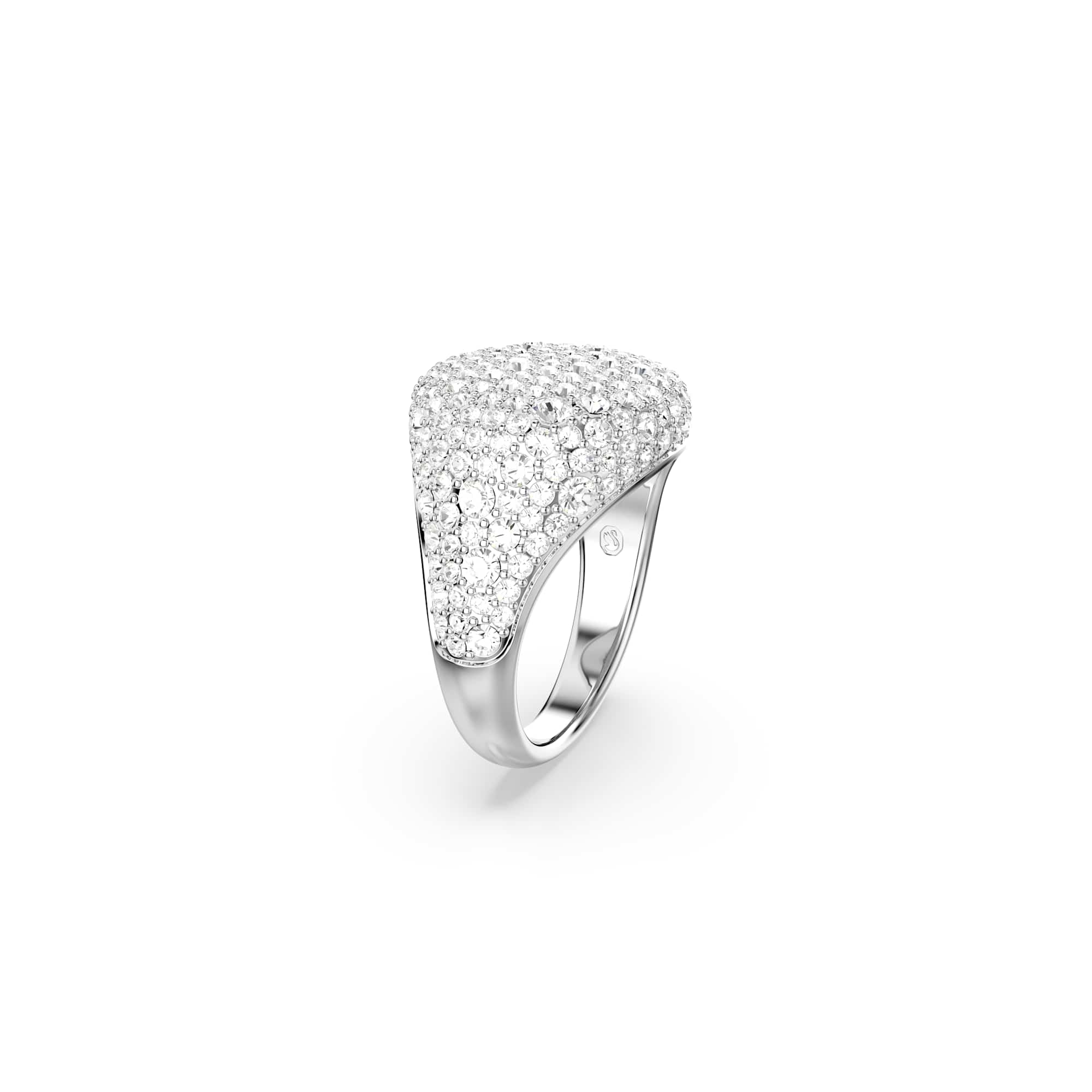 Meteora cocktail ring, White, Rhodium plated - 60cm