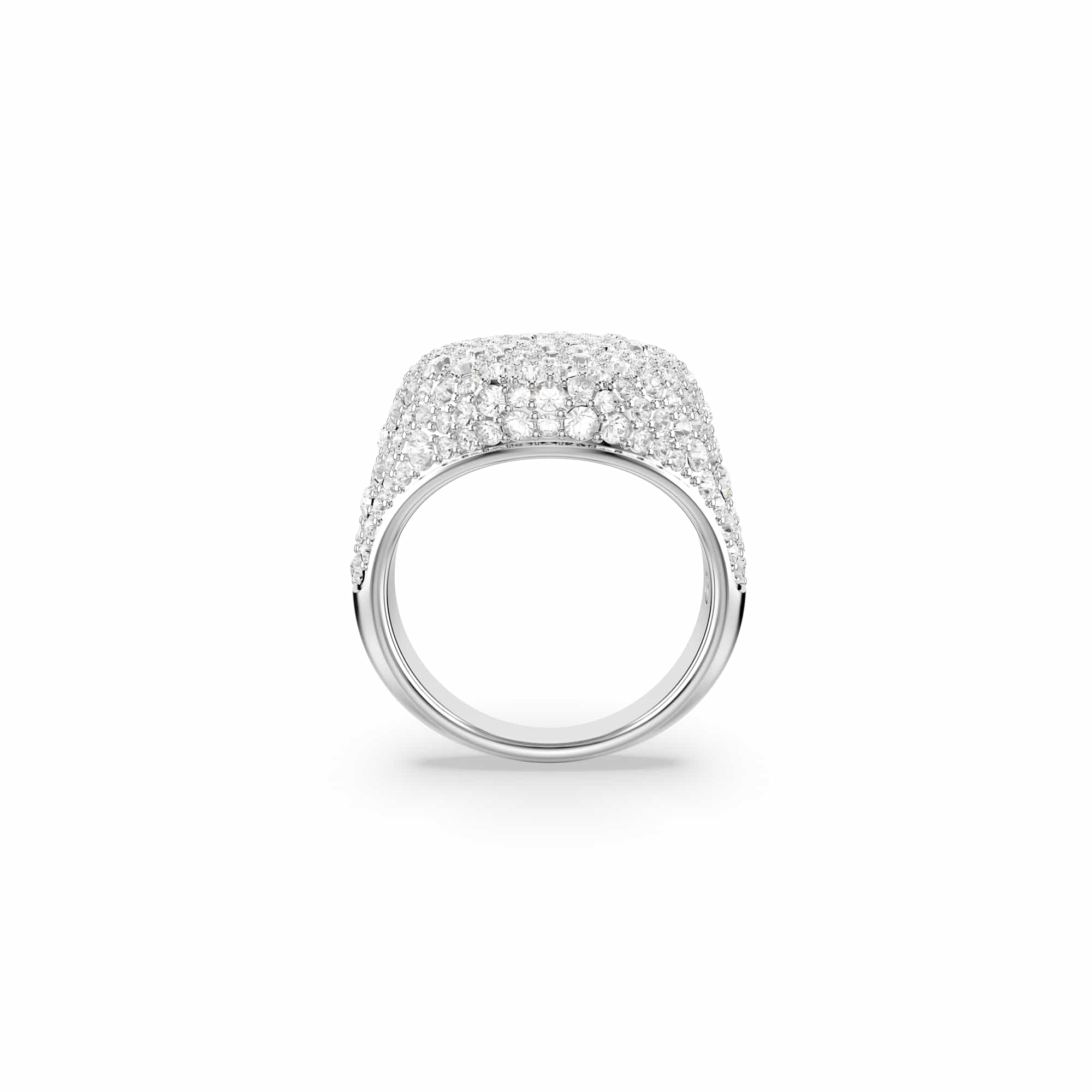 Meteora cocktail ring, White, Rhodium plated - 60cm