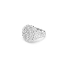 Meteora cocktail ring, White, Rhodium plated - 55cm