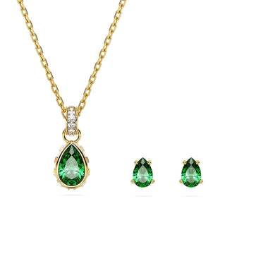 Chroma set, Mixed cuts, Green, 18K gold finish