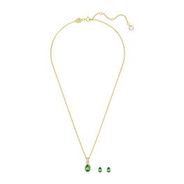 Chroma set, Mixed cuts, Green, 18K gold finish