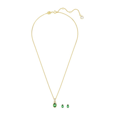 Chroma set, Mixed cuts, Green, 18K gold finish