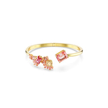 Gema bangle, Mixed cuts, Pink, Gold-tone plated - M