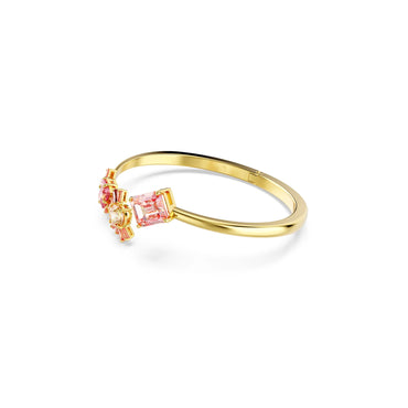Gema bangle, Mixed cuts, Pink, Gold-tone plated - M