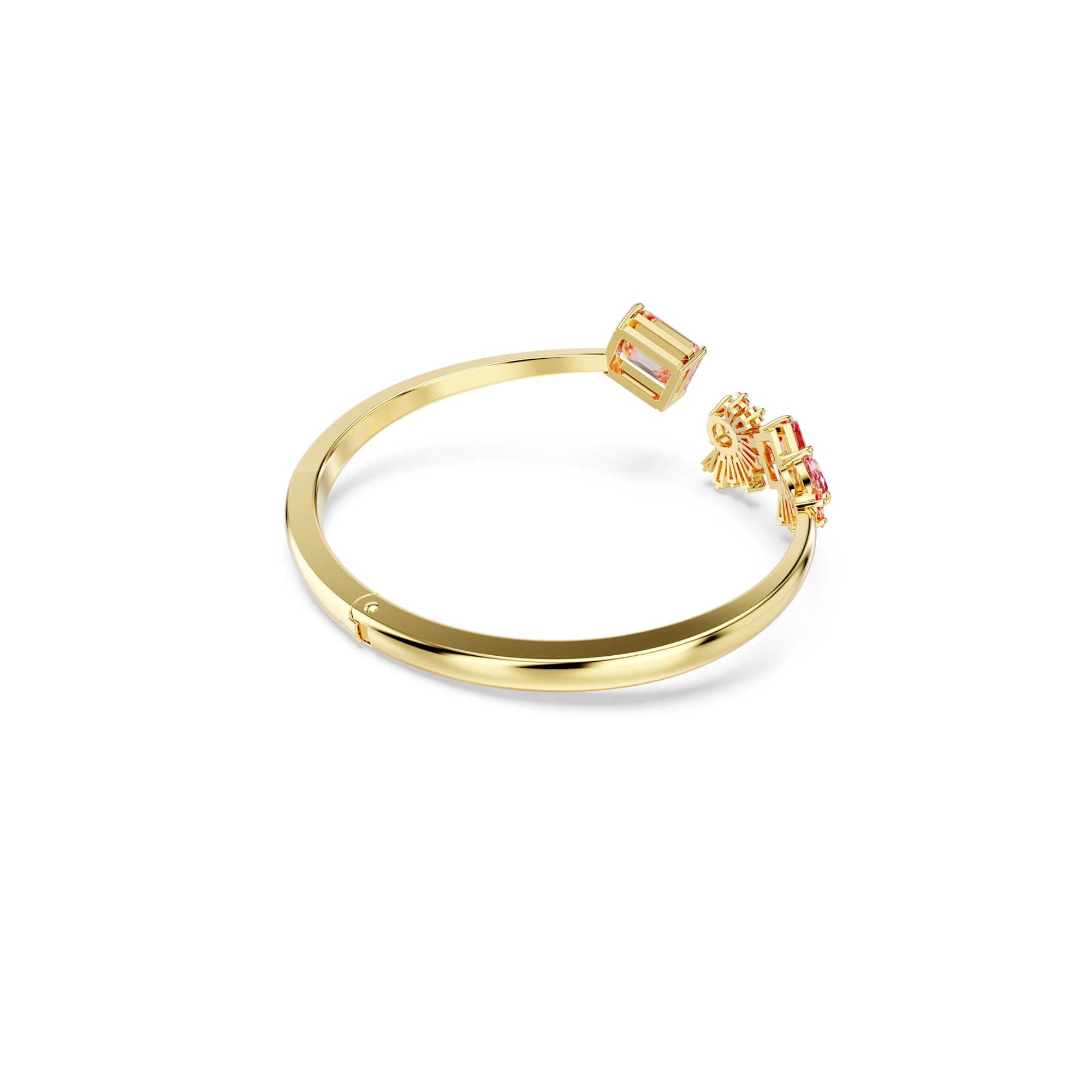 Gema bangle, Mixed cuts, Pink, Gold-tone plated - M