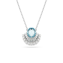 Idyllia pendant, Shell, Blue, Rhodium plated
