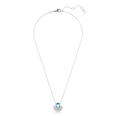 Idyllia pendant, Shell, Blue, Rhodium plated
