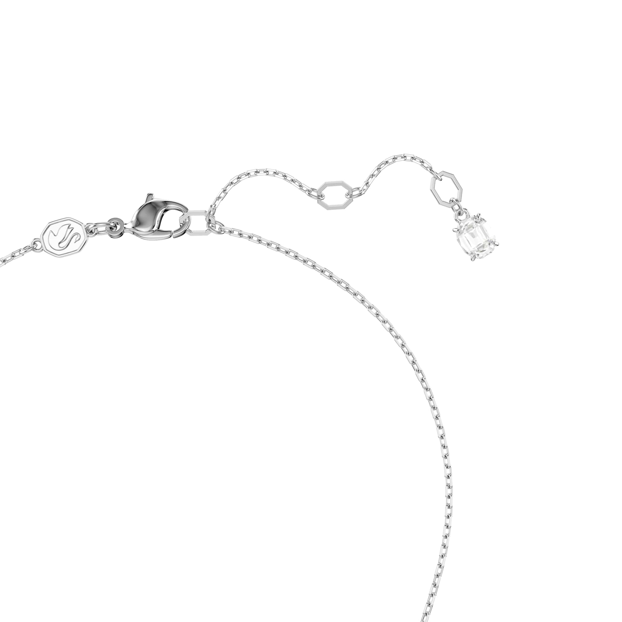 Idyllia pendant, Shell, Blue, Rhodium plated