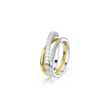 Hyperbola ring, Mixed cuts, White, Mixed metal finish - 50cm