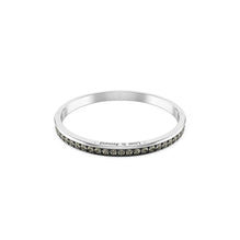 Connexus bangle, Round cut, `Love is around`, Black, Rhodium plated - S