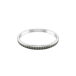 Connexus bangle, Round cut, `Love is around`, Black, Rhodium plated - S