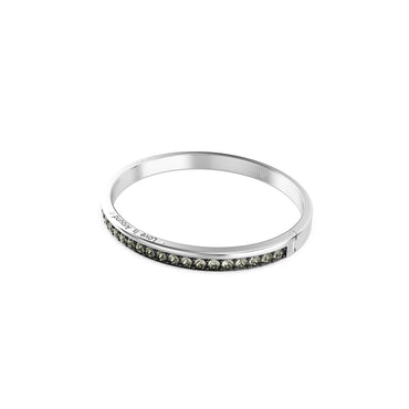 Connexus bangle, Round cut, `Love is around`, Black, Rhodium plated - S