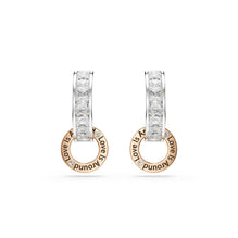 Connexus drop earrings, Mixed cuts, `Love is around`, White, Mixed metal finish