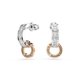 Connexus drop earrings, Mixed cuts, `Love is around`, White, Mixed metal finish