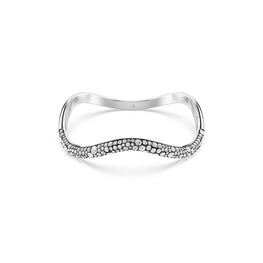 Sublima bangle, Round cut, White, Rhodium plated - M