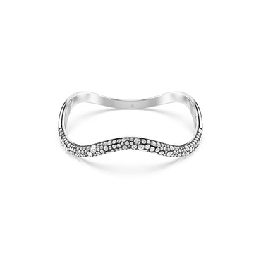 Sublima bangle, Round cut, White, Rhodium plated - M