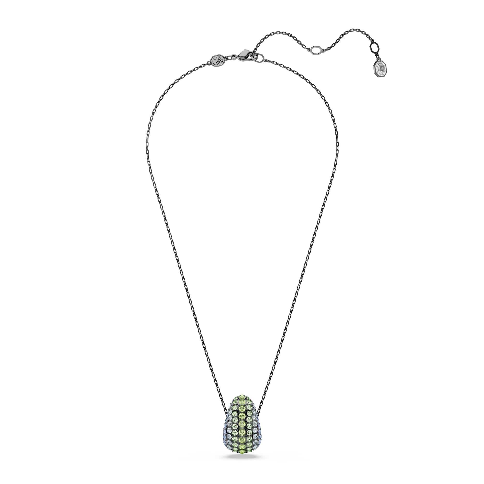 Sublima pendant, Round cut, Multicolored, Ruthenium plated