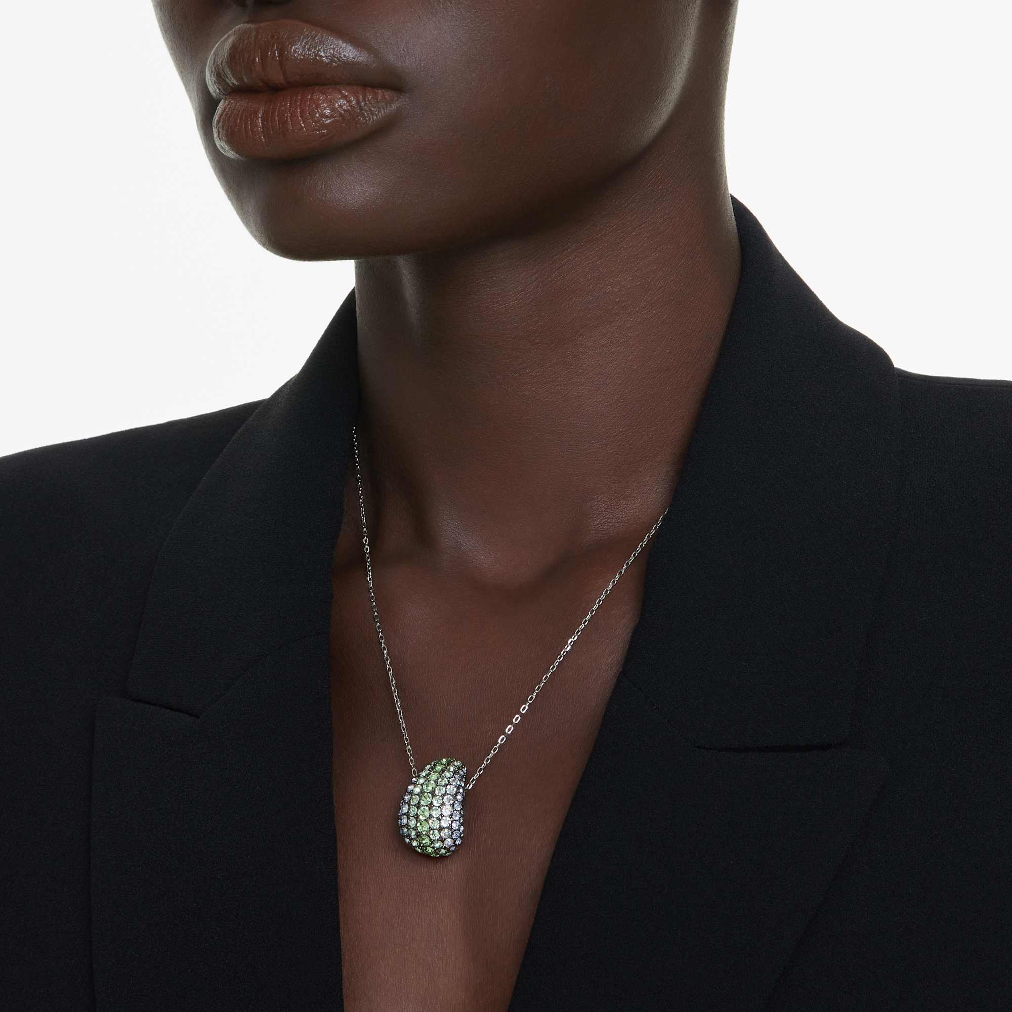Sublima pendant, Round cut, Multicolored, Ruthenium plated