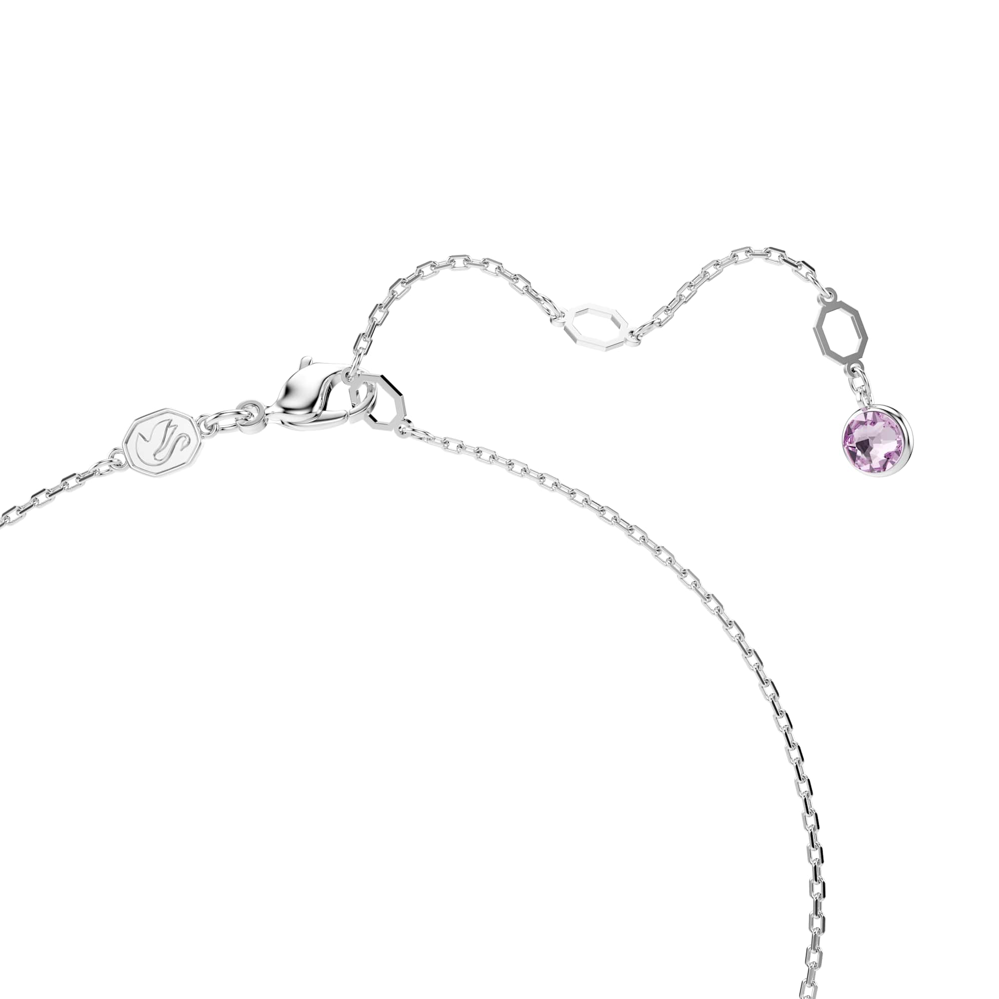 Gema Y pendant, Mixed cuts, Multicolored, Rhodium plated