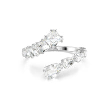 Matrix bangle, Mixed cuts, White, Rhodium plated - M