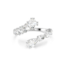 Matrix bangle, Mixed cuts, White, Rhodium plated - M