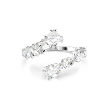 Matrix bangle, Mixed cuts, White, Rhodium plated - M