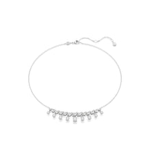 Idyllia necklace, Mixed cuts, Snowflake, White, Rhodium plated