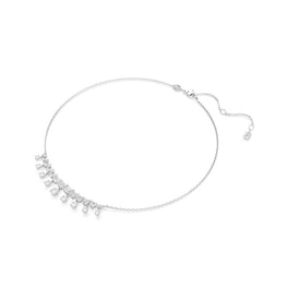 Idyllia necklace, Mixed cuts, Snowflake, White, Rhodium plated