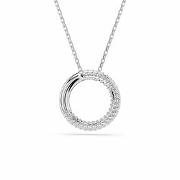 Dextera pendant, Pavé, White, Rhodium plated