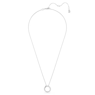 Dextera pendant, Pavé, White, Rhodium plated