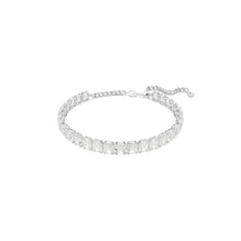 Millenia choker, Octagon cut, White, Rhodium plated