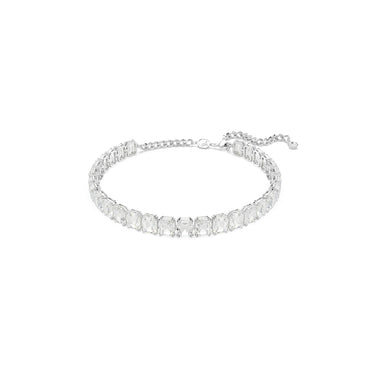 Millenia choker, Octagon cut, White, Rhodium plated