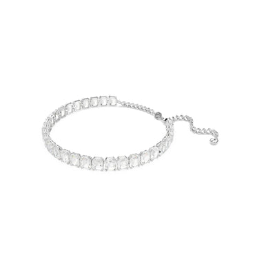 Millenia choker, Octagon cut, White, Rhodium plated