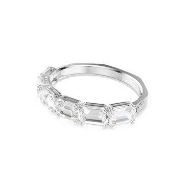 Millenia bangle, Octagon cut, White, Rhodium plated - M