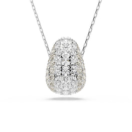 Sublima pendant, Round cut, White, Rhodium plated