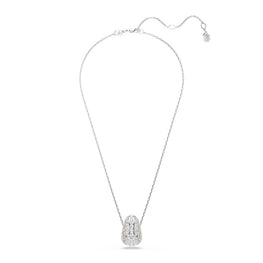 Sublima pendant, Round cut, White, Rhodium plated