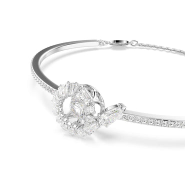 Snake bracelet, Mixed cuts, Year of the Snake, White, Rhodium plated - M