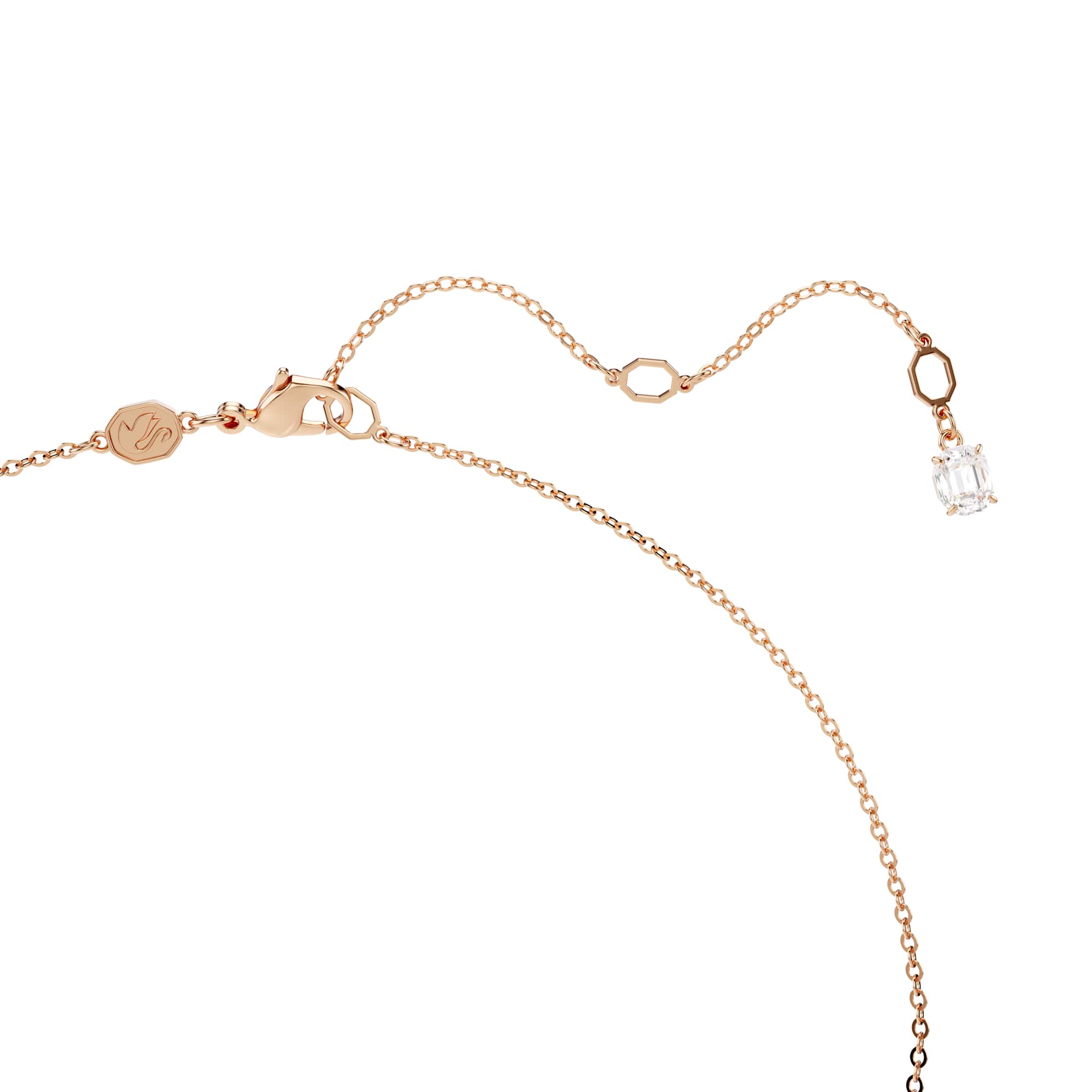 Idyllia pendant and brooch, Mixed cuts, Flower, Long, Pink, Rose gold-tone plated