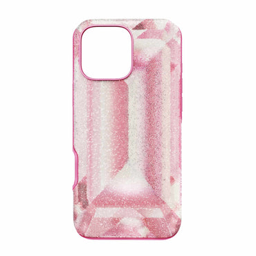 High smartphone case, Crystal print motif, iPhone® 16 Pro Max, Pink