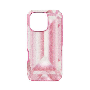 High smartphone case, Crystal print motif, iPhone® 16 Pro, Pink