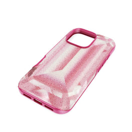 High smartphone case, Crystal print motif, iPhone® 16 Pro, Pink