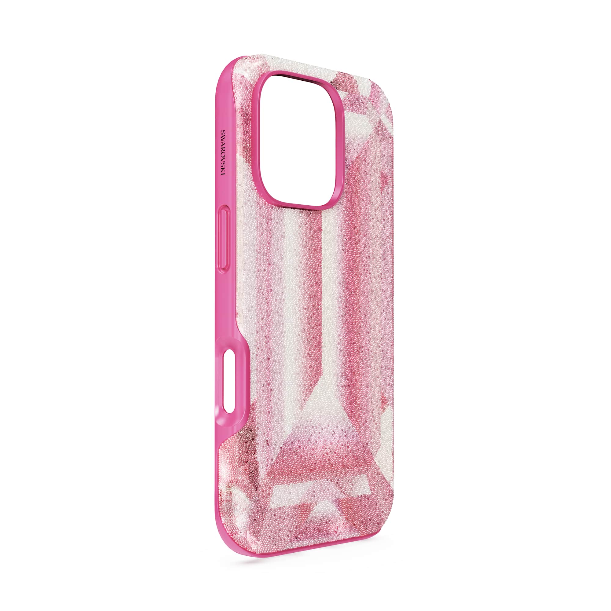 High smartphone case, Crystal print motif, iPhone® 16 Pro, Pink