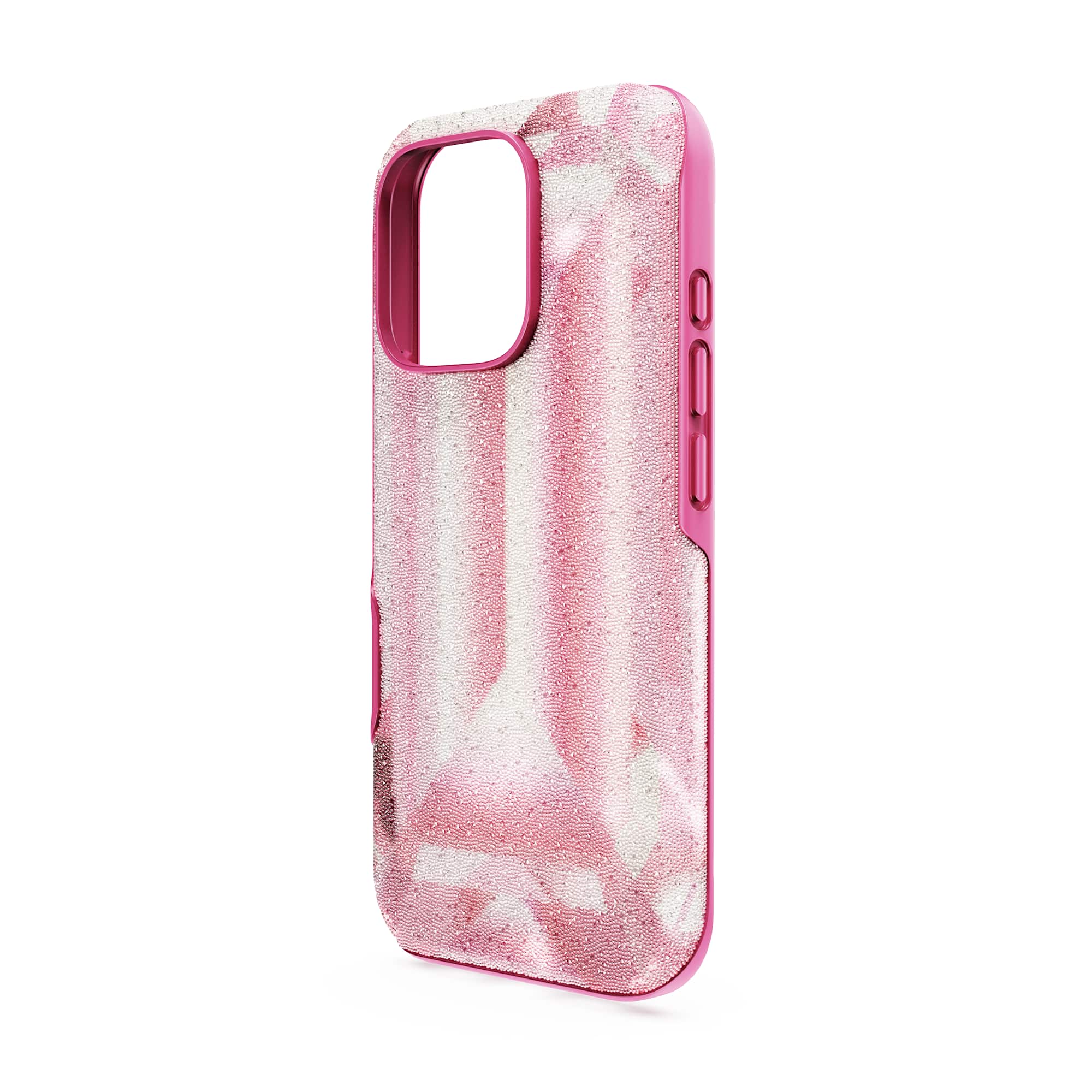 High smartphone case, Crystal print motif, iPhone® 16 Pro, Pink