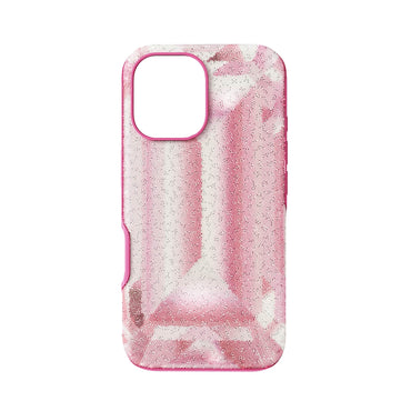 High smartphone case, Crystal print motif, iPhone® 16, Pink