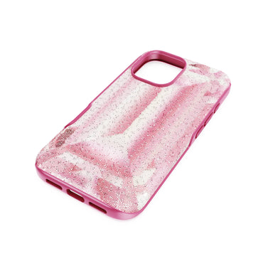 High smartphone case, Crystal print motif, iPhone® 16, Pink