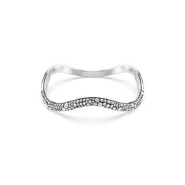 Sublima bangle, Round cut, White, Rhodium plated - S
