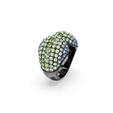Sublima cocktail ring, Round cut, Multicolored, Ruthenium plated - 58cm